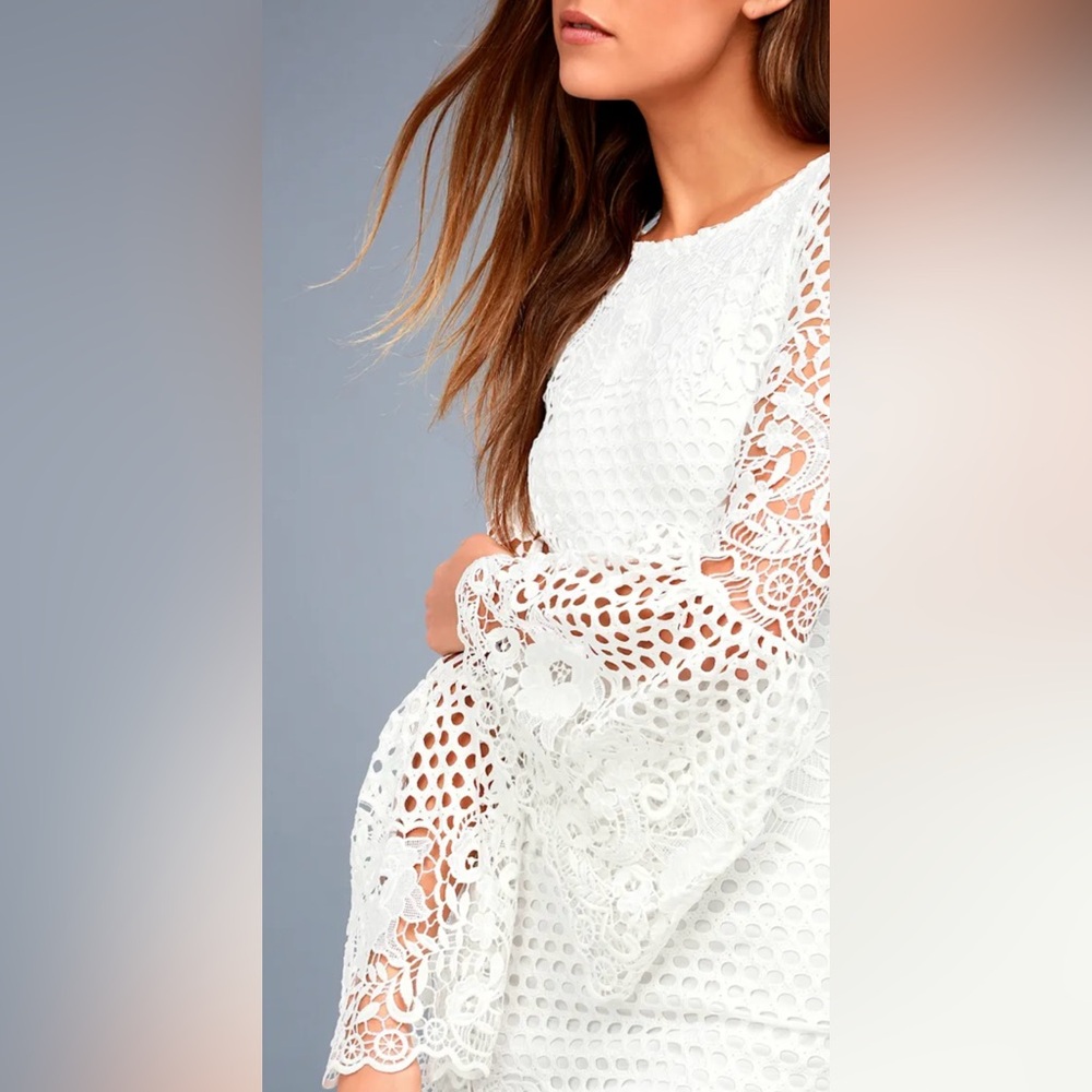 Lulus Angelisa White Lace Long Sleeve Dress - Picture 3 of 7